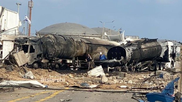 İranın raket zərbələrindən sonra Hayfa Elektrik Stansiyası – FOTO