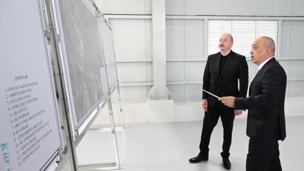 Prezident Yevlaxda yeni sutəmizləyici qurğunun AÇILIŞINDA - FOTO