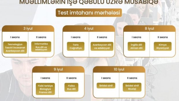 Bu gün müəllimlərin imtahanları başlayır - TƏQVİM