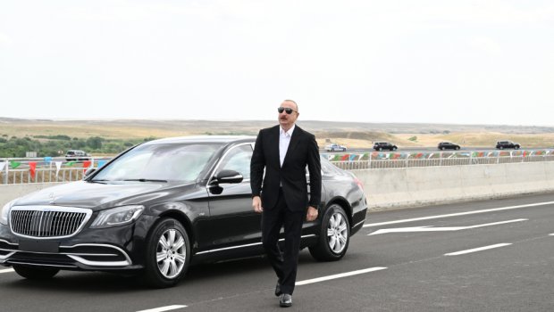 İlham Əliyev Əhmədbəyli-Füzuli-Şuşa yolunun açılışında - FOTO