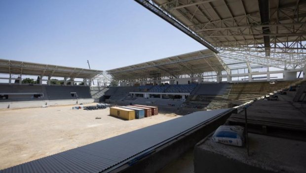 Yeni tikilən Gəncə stadionundakı durum - FOTO