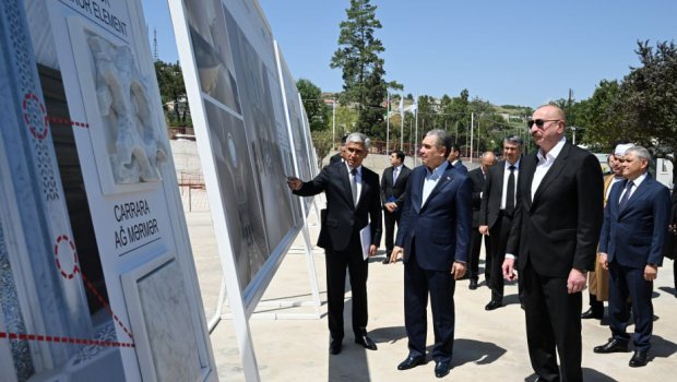 Liderlər Yeni Şuşa məscidində - FOTO