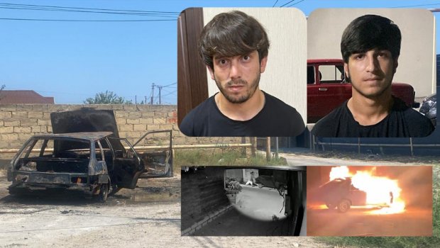 Sabunçuda avtomobili yandıranlar SAXLANILDI - FOTO/VİDEO