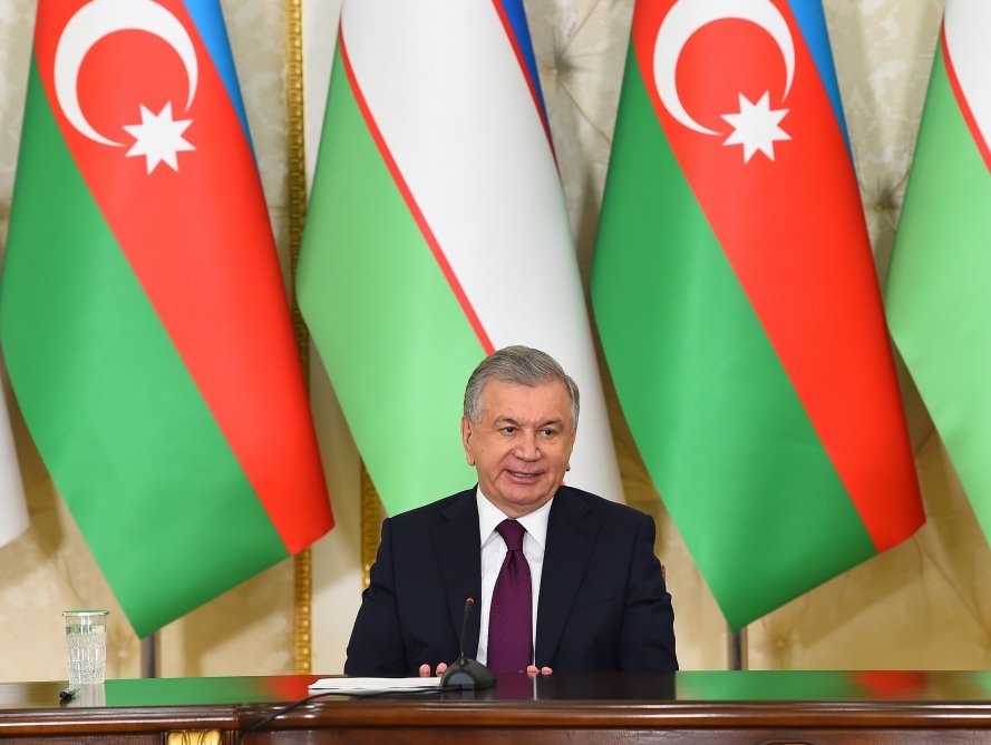 Azərbaycan və Özbəkistan rəhbərləri mətbuata bəyanatlarla çıxış ediblər - FOTO/VİDEO - foto 5