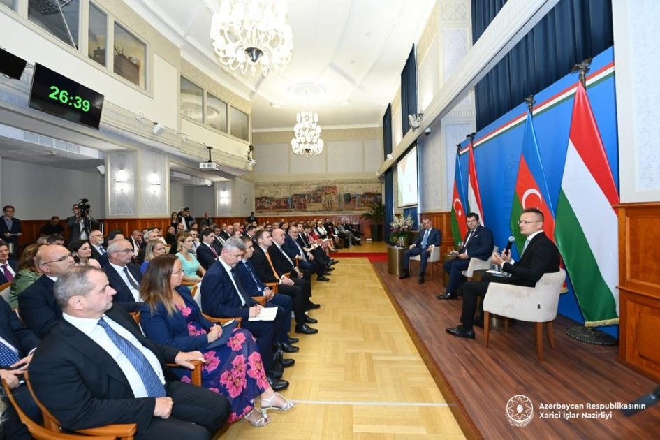 Ceyhun Bayramov Macarıstan diplomatik nümayəndəlik rəhbərlərinin konfransında çıxış edib - FOTO  - foto 2