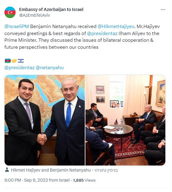 Netanyahu və Hikmət Hacıyev arasında görüş keçirilib - FOTO  - foto 1