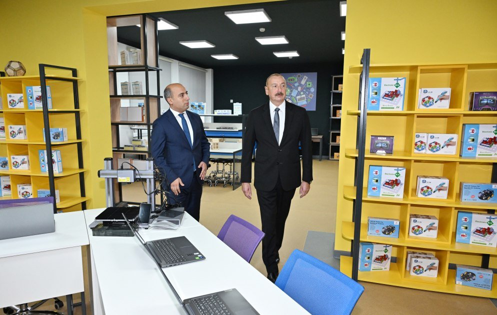 İlham Əliyev yeni məktəb binasının açılışında iştirak edib - FOTO/VİDEO - foto 5