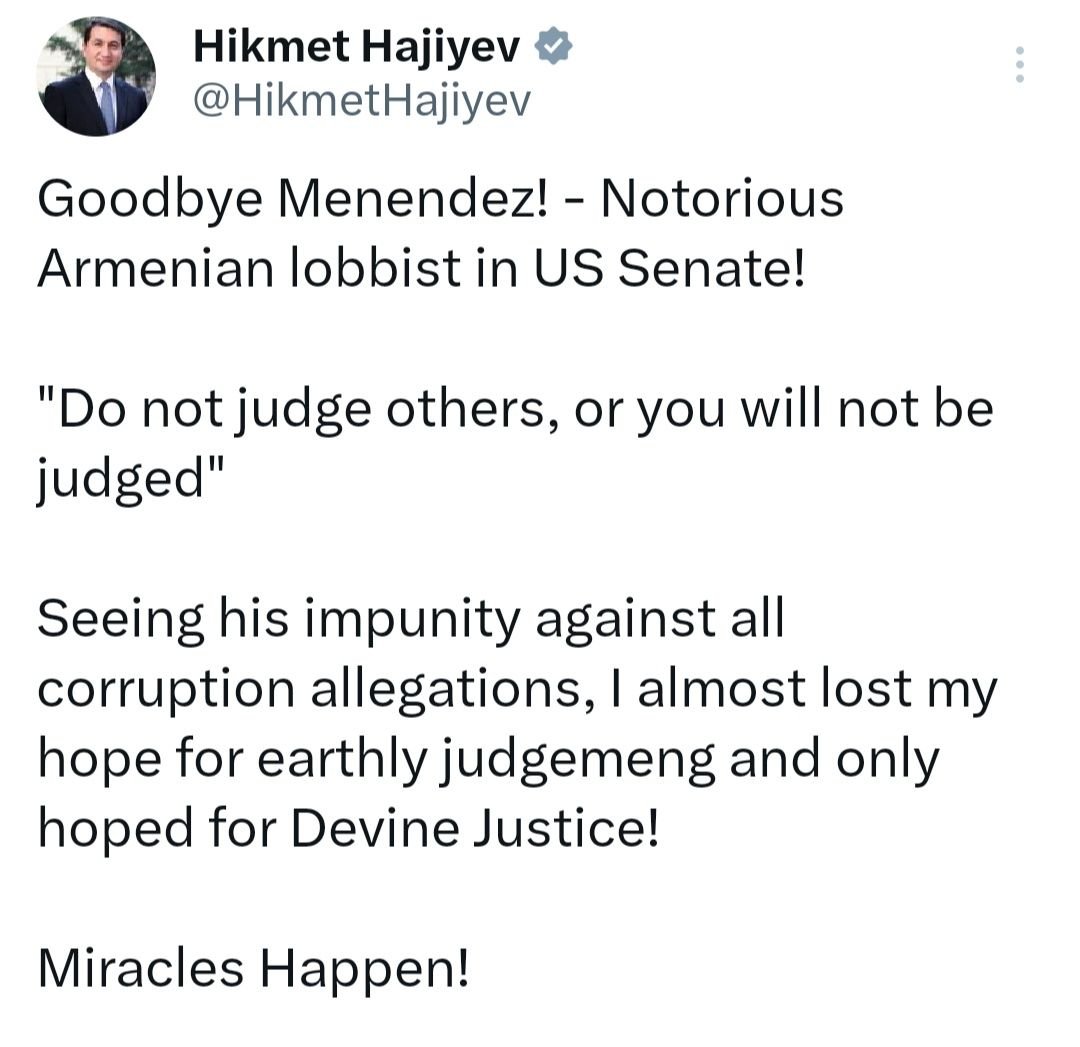 Hikmət Hacıyev: “Əlvida Menendez!” - foto 1