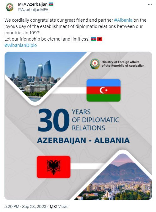 Azərbaycan XİN Albaniyanı TƏBRİK ETDİ - FOTO  - foto 1