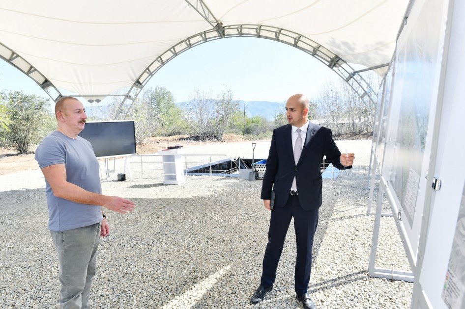 Prezident Zəngilan kəndinin təməlini QOYDU - FOTO - foto 2