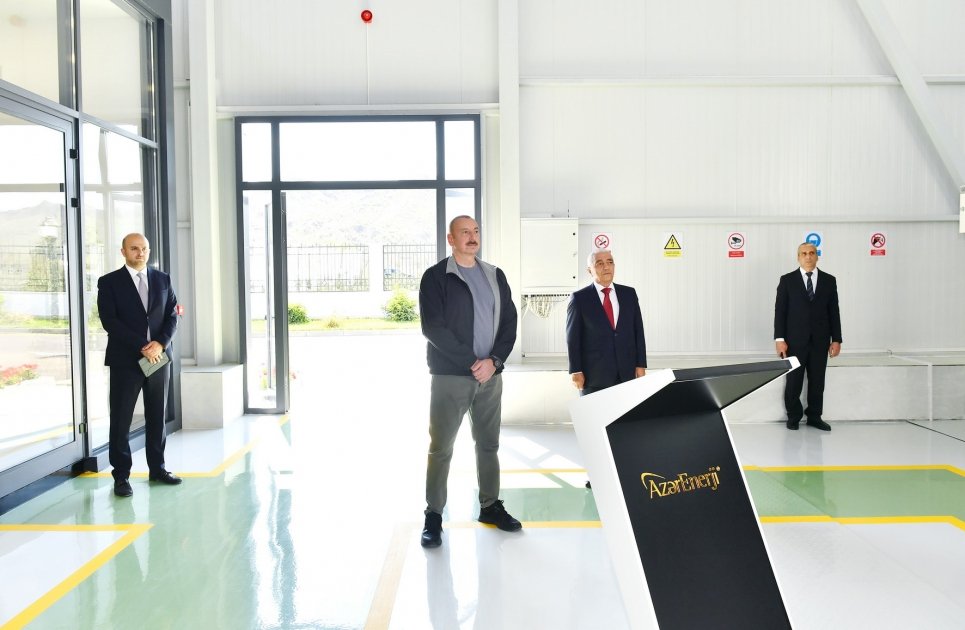 İlham Əliyev “Cahangirbəyli” Su Elektrik Stansiyasının AÇILIŞINDA - FOTO - foto 5