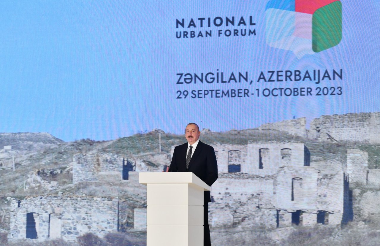 Prezident Zəngilanda 2-ci Milli Şəhərsalma Forumunun açılış MƏRASİMİNDƏ - FOTO/VİDEO - foto 4