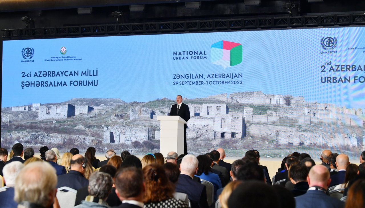 Prezident Zəngilanda 2-ci Milli Şəhərsalma Forumunun açılış MƏRASİMİNDƏ - FOTO/VİDEO - foto 5