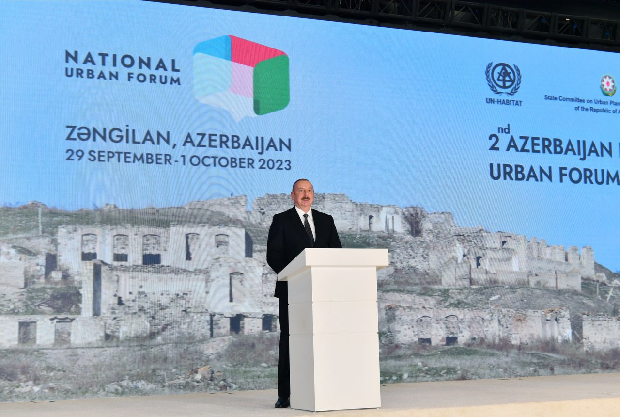 Prezident Zəngilanda 2-ci Milli Şəhərsalma Forumunun açılış MƏRASİMİNDƏ - FOTO/VİDEO - foto 7