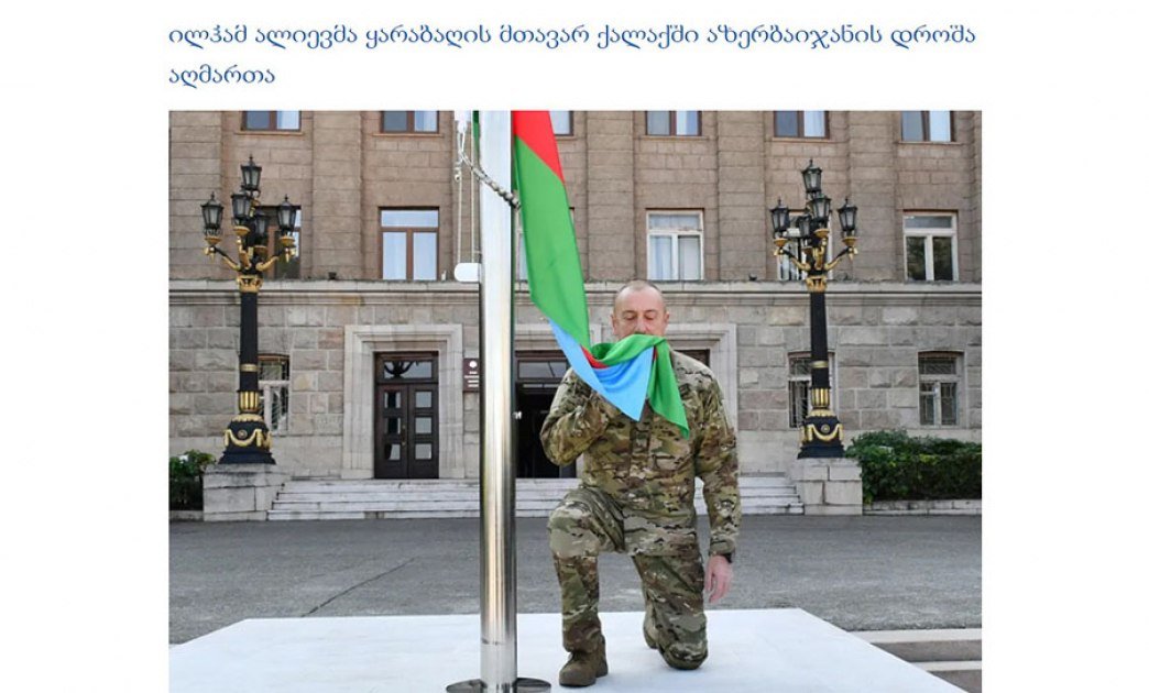 İlham Əliyevin Xankəndiyə səfəri Gürcüstan MƏTBUATINDA - foto 1