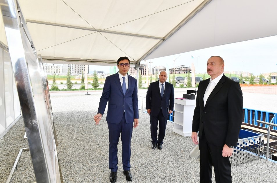 Prezident Füzuli şəhərində idman kompleksinin təməlini QOYDU - FOTO - foto 1