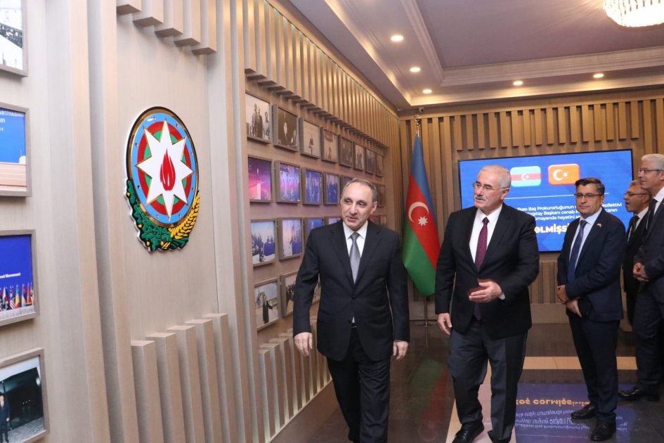 Baş Prokuror Türkiyə Ali Məhkəməsinin sədri ilə ədliyyə orqanlarının əməkdaşlığını MÜZAKİRƏ ETDİ - FOTO  - foto 1