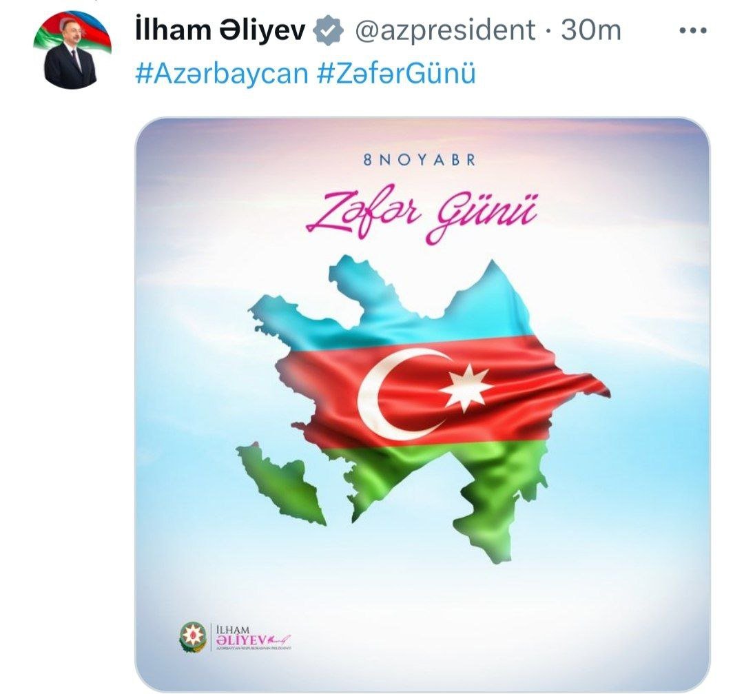İlham Əliyev Zəfər günü ilə bağlı paylaşım edib - FOTO  - foto 1