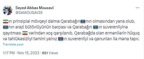 İran səfiri: Qarabağ ermənilərinin təhlükəsizliyi Azərbaycan qanunları ilə tənzimlənməlidir - foto 1