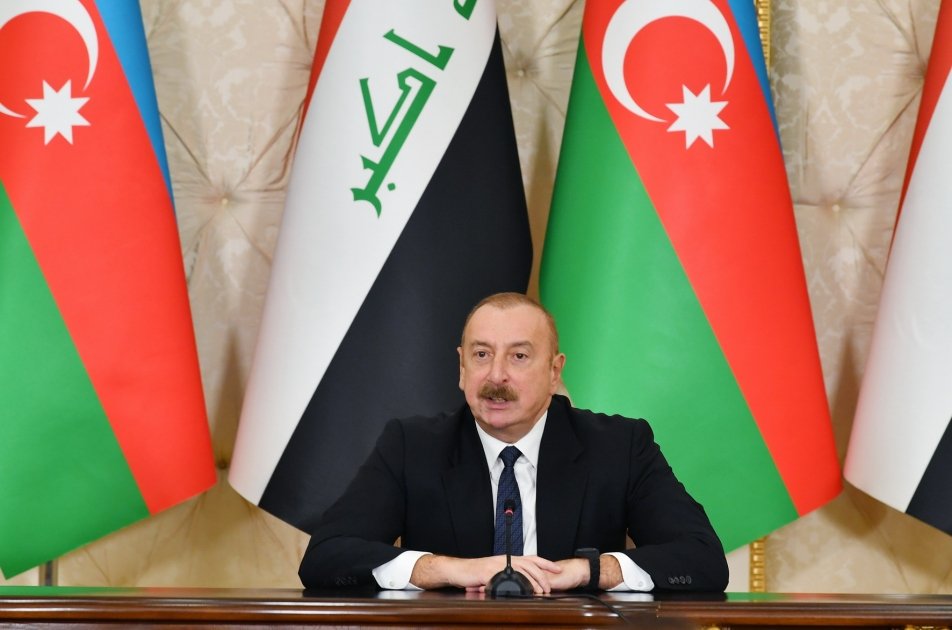 Azərbaycan və İraq prezidentləri mətbuata bəyanatlarla çıxış ediblər - FOTO/VİDEO - foto 3