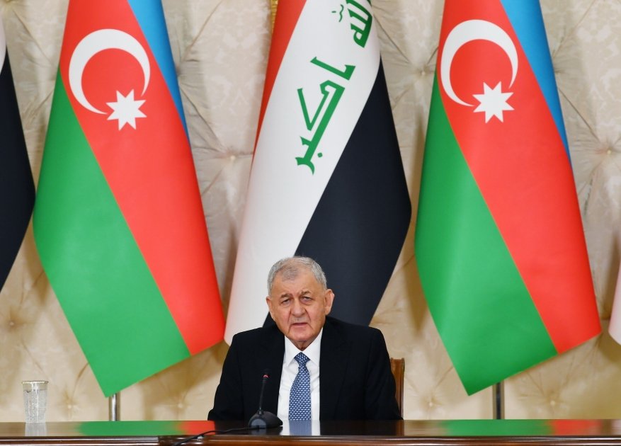 Azərbaycan və İraq prezidentləri mətbuata bəyanatlarla çıxış ediblər - FOTO/VİDEO - foto 5