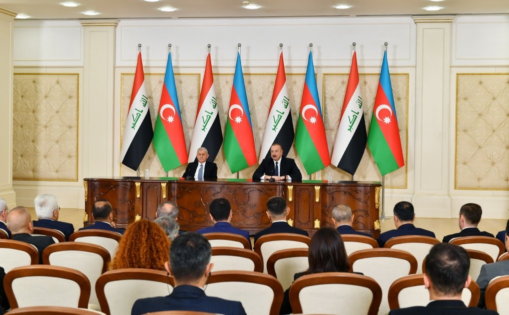 Azərbaycan və İraq prezidentləri mətbuata bəyanatlarla çıxış ediblər - FOTO/VİDEO - foto 1