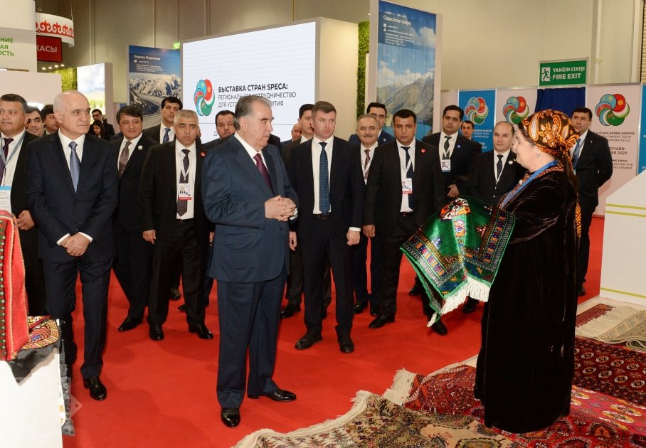 Tacikistan Prezidenti SPECA həftəsi çərçivəsində keçirilən sərgidə - FOTO/VİDEO - foto 7