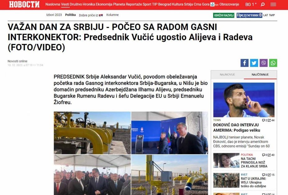 Serbiya mətbuatı Azərbaycan Prezidentinin səfərinə geniş yer ayırdı - FOTO - foto 3