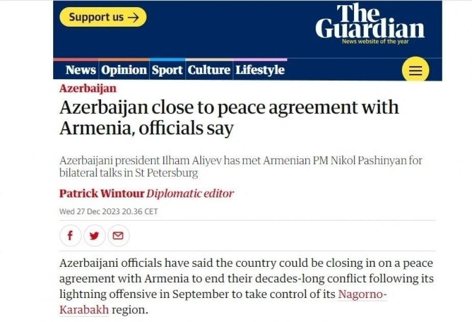 Azərbaycan və Ermənistan sülh sazişi imzalamağa yaxındır - “The Guardian” - foto 1