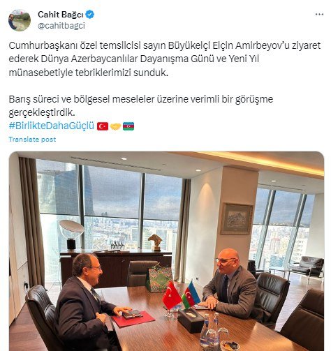 Elçin Əmirbəyov Türkiyə səfiri ilə sülh prosesini müzakirə etdi – FOTO  - foto 1