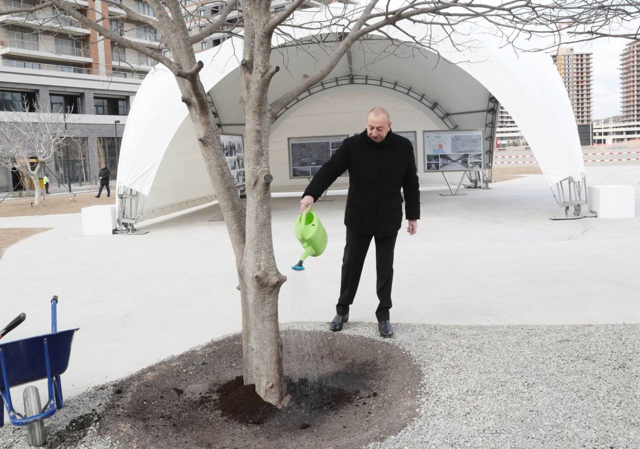 Prezident Bakı Ağ Şəhərin Mərkəzi Park Kvartalında - FOTO/VİDEO - foto 5