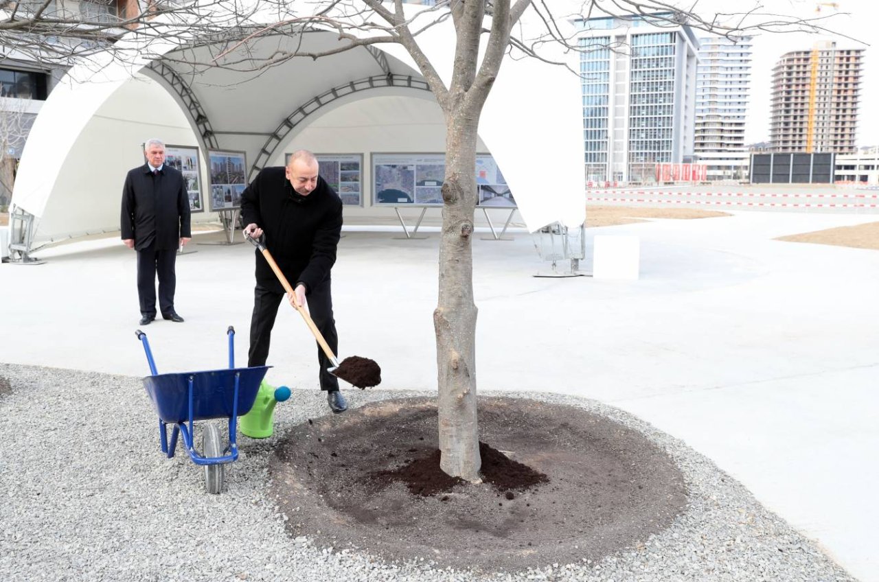 Prezident Bakı Ağ Şəhərin Mərkəzi Park Kvartalında - FOTO/VİDEO - foto 4