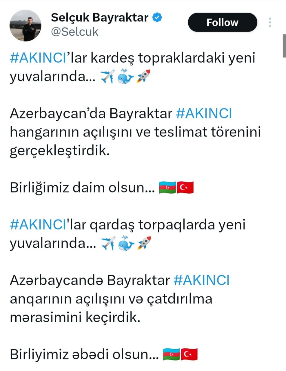 Səlçuk Bayraktardan MARAQLI PAYLAŞIM – FOTO  - foto 3