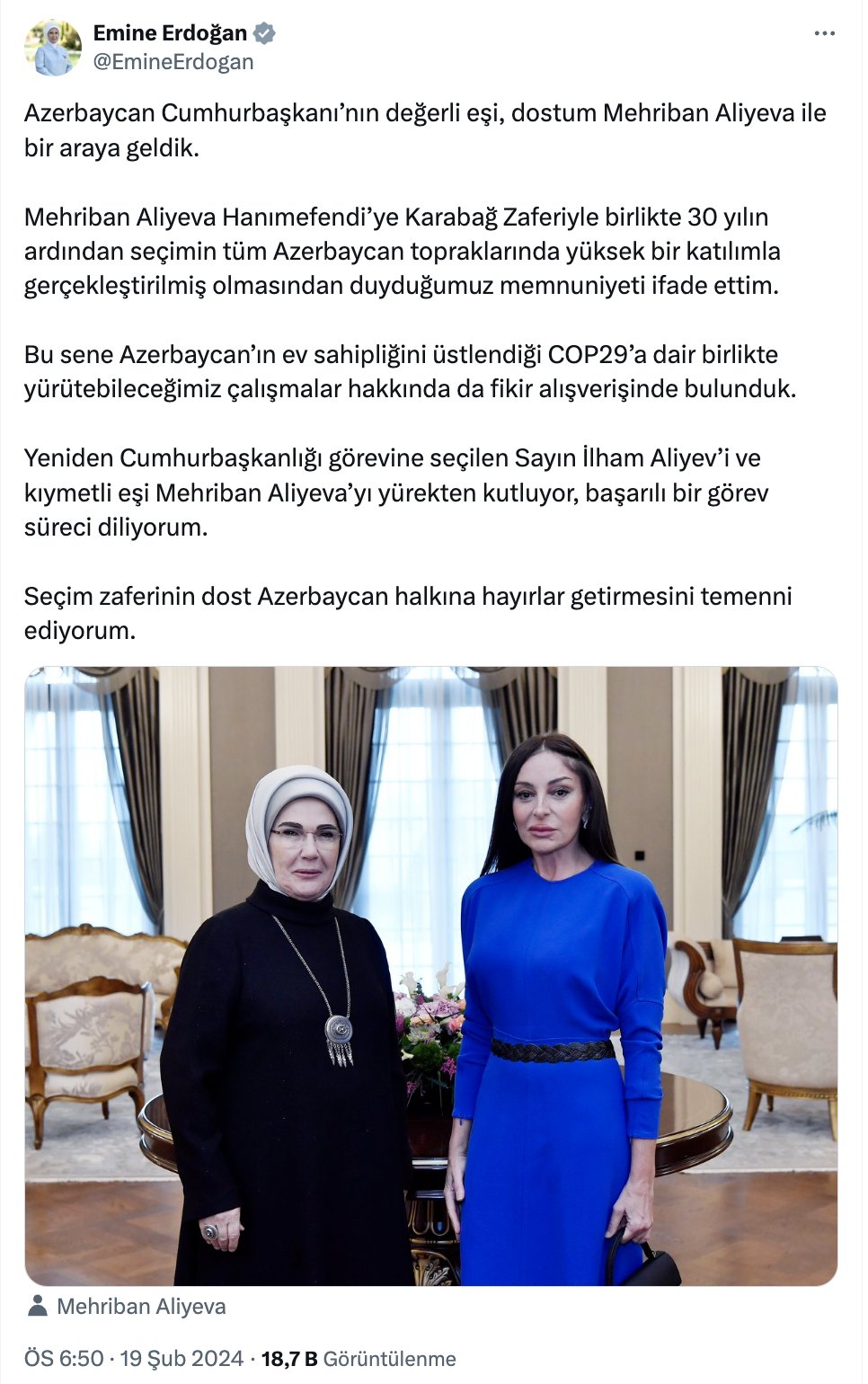 Mehriban Əliyeva Əminə Ərdoğanla görüşüb - FOTO - foto 5