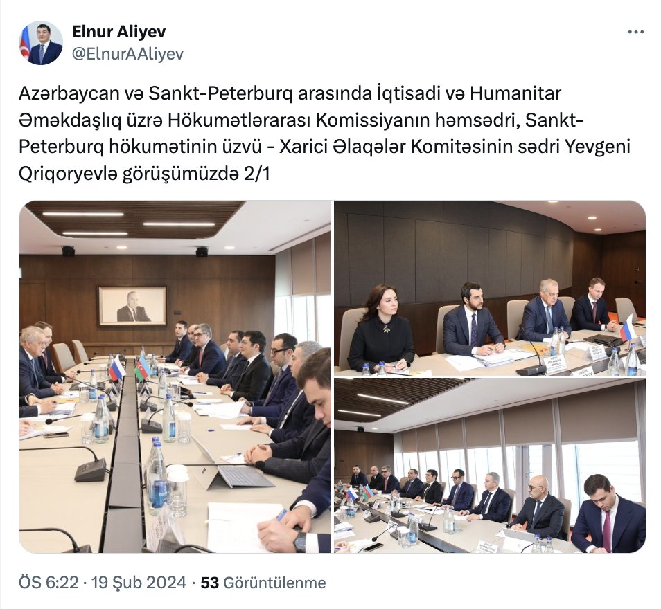Azərbaycan və Sankt-Peterburq arasında əməkdaşlığa dair yol xəritəsi hazırlanıb - FOTO - foto 1