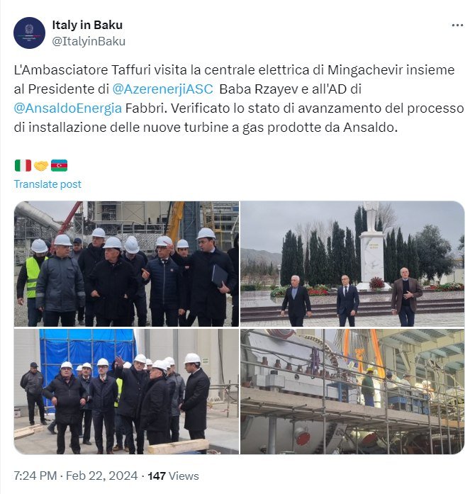 İtaliyalı səfir MİNGƏÇEVİRDƏ - FOTO - foto 1