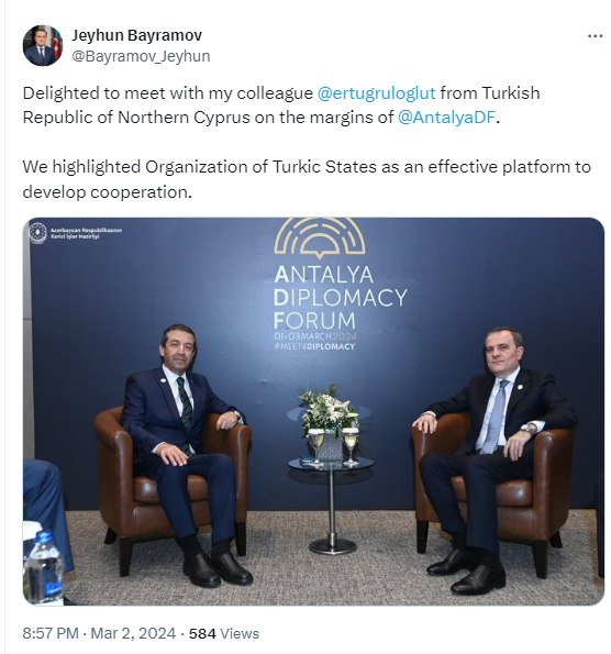 Ceyhun Bayramov Şimali Kiprdən olan həmkarı ilə görüşüb - FOTO - foto 1
