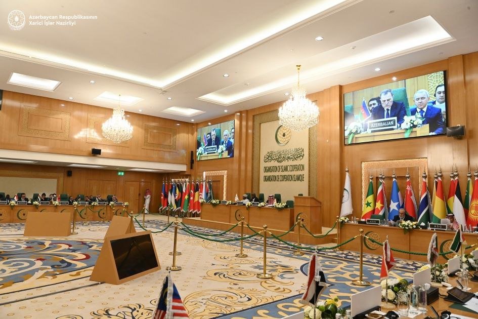 Ceyhun Bayramov İƏT-in XİN Şurasının fövqəladə iclasında çıxış edib - FOTO - foto 3