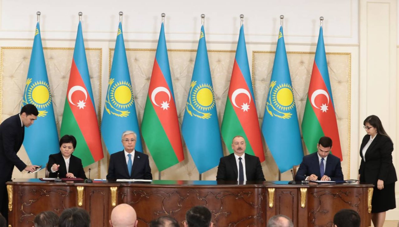 Azərbaycan-Qazaxıstan sənədlərinin imzalanması mərasimi KEÇİRİLDİ - FOTO - foto 4