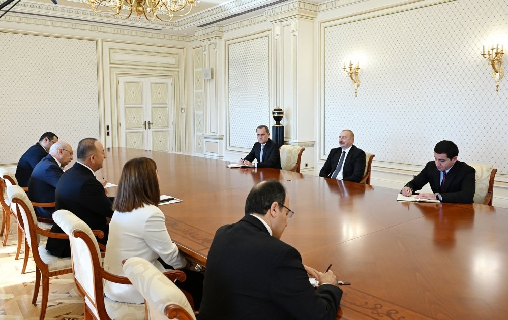 İlham Əliyev Mövlud Çavuşoğlunu qəbul etdi - FOTO/VİDEO - foto 1