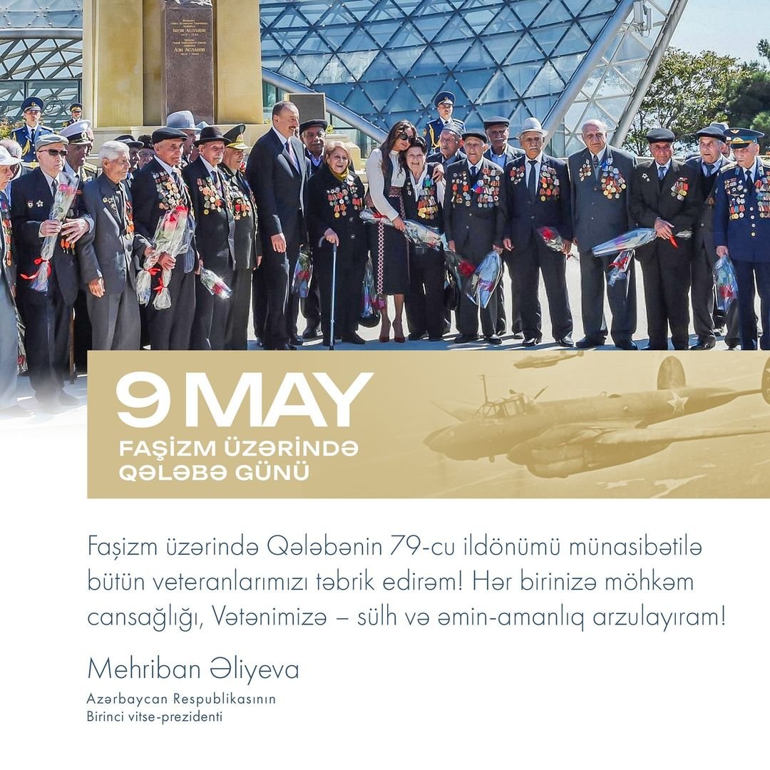 Mehriban Əliyevadan Faşizm üzərində Qələbə Günü ilə bağlı PAYLAŞIM – FOTO  - foto 1