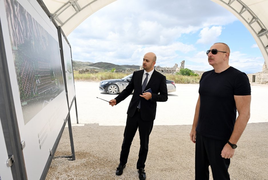 Prezident Cəbrayıl rayonunun Maşanlı kəndinin təməlini qoyub - FOTO/VİDEO - foto 1