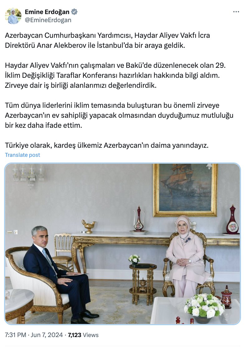 Prezidentin köməkçisi Əminə Ərdoğanı COP29-a hazırlıq işləri barədə məlumatlandırıb - FOTO - foto 1