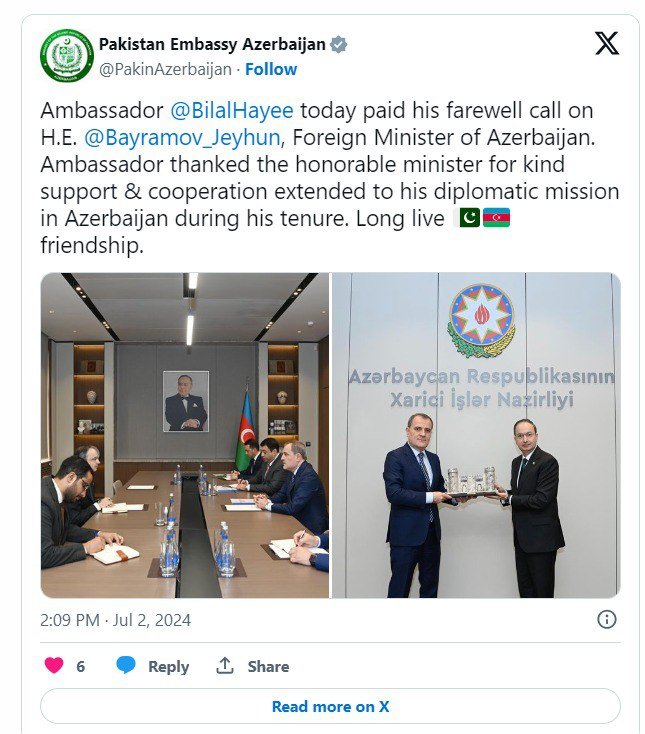 Pakistan səfirinin Azərbaycandakı diplomatik missiyası başa çatdı – FOTO   - foto 1