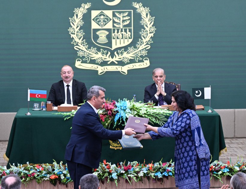 Azərbaycan ilə Pakistan arasında imzalanmış sənədlərin mübadiləsi mərasimi olub - FOTO/VİDEO - foto 11