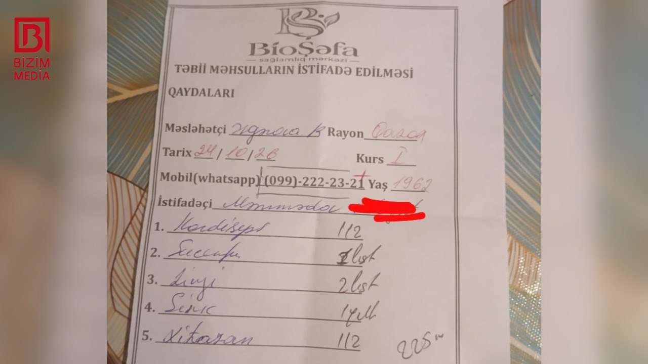 Qeydiyyatda olmayan “klinika”, qeyri-adi müalicə üsulları: “Bioşəfa Sağlamlıq Mərkəzi”nin qaranlıq fəaliyyəti – FOTO - foto 1