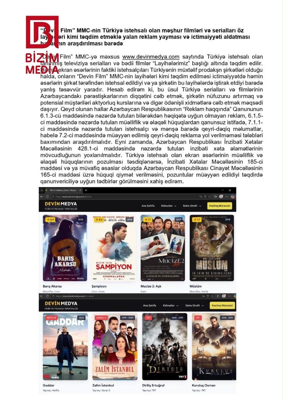 “"Eşref Tek" və "Kuruluş Osman"a çəkiləcəyimizi vəd edib pulumuzu aldılar” – “Devin Medya”dan ŞİKAYƏT – FOTO/VİDEO - foto 5