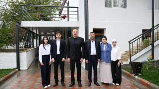 Prezident Hadrut qəsəbəsində - FOTO