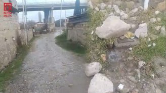 Şəhidin adını daşıyan küçədə BİABIRÇI mənzərə - Küçələr sel altında &ndash; VİDEO