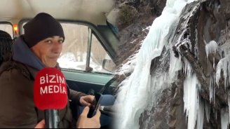 Valehedici gözəlliyə aparan təhlükəli YOLLAR - Donmuş Ramramay şəlaləsindən VİDEOREPORTAJ